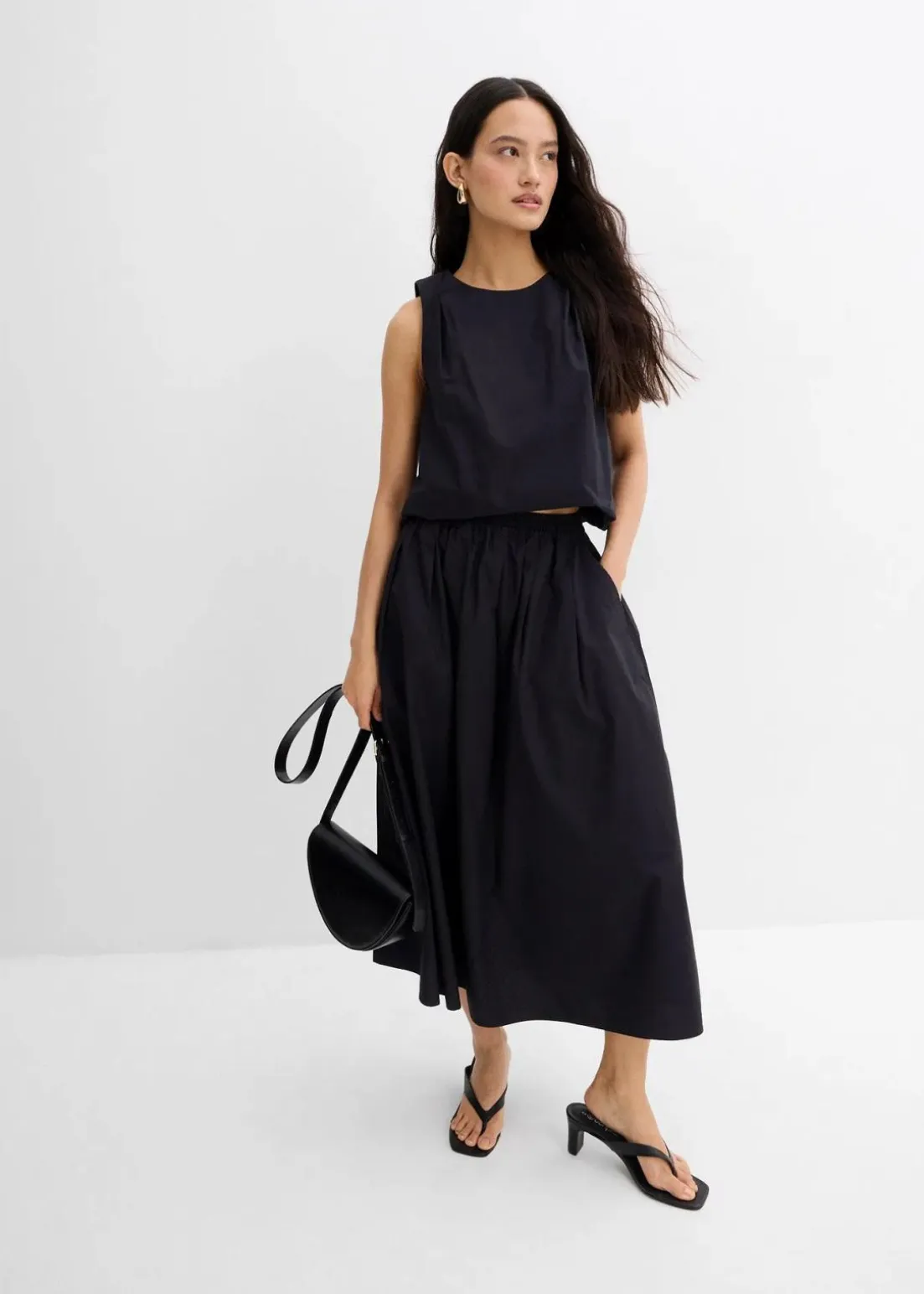 Midirock aus reiner Baumwolle