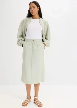 Midirock aus glänzendem Satin