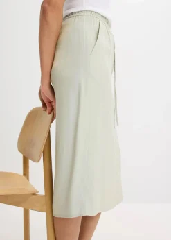 Midirock aus glänzendem Satin