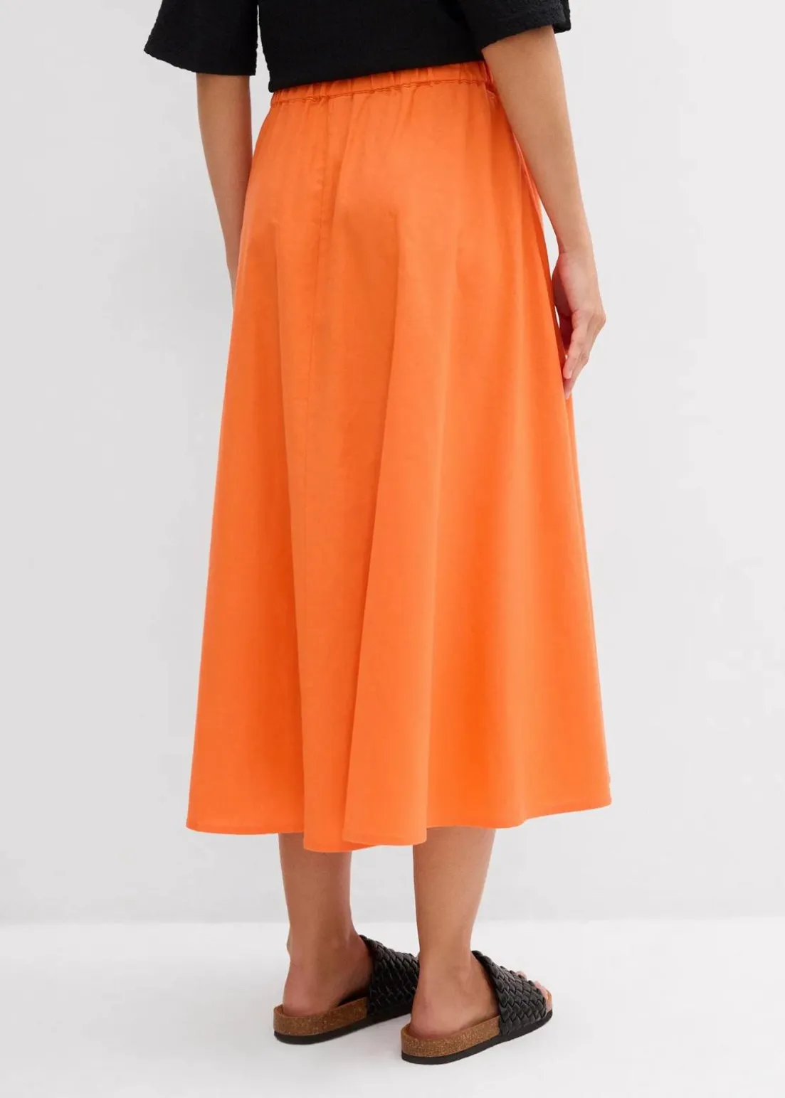 Midirock aus Leinen-Mix