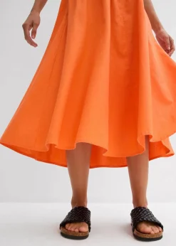 Midirock aus Leinen-Mix