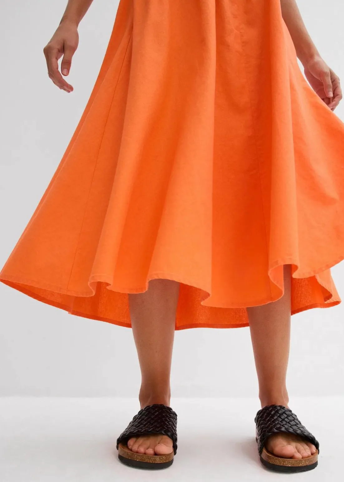 Midirock aus Leinen-Mix