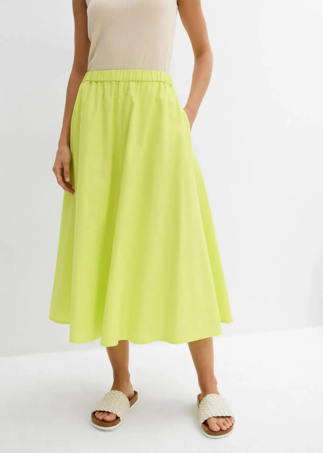 Midirock aus Leinen-Mix