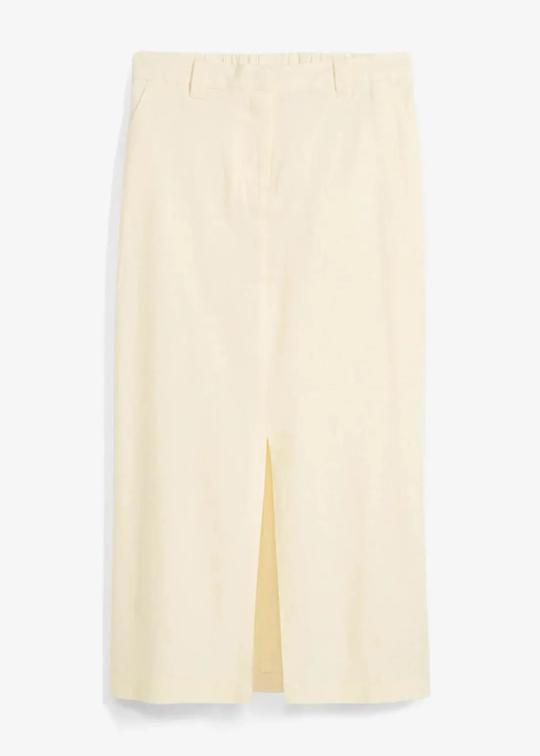 Midirock aus luftigem Leinen-Mix