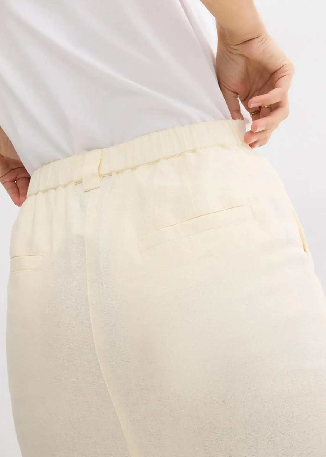 Midirock aus luftigem Leinen-Mix