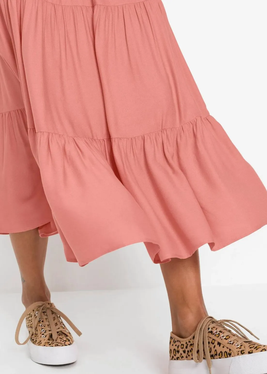 Midirock aus Viskose Crinkle