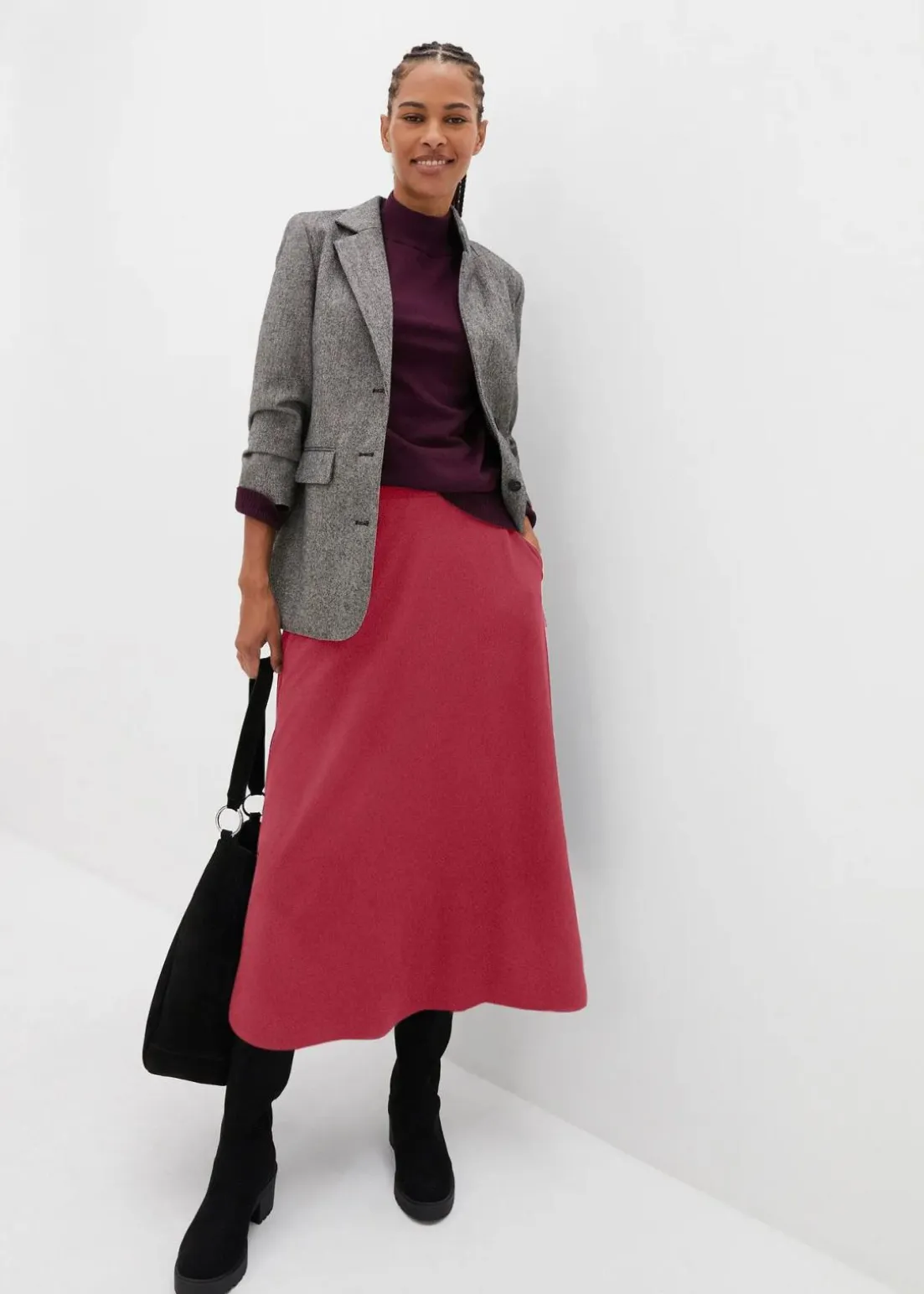 Midirock aus Viskose-Mix