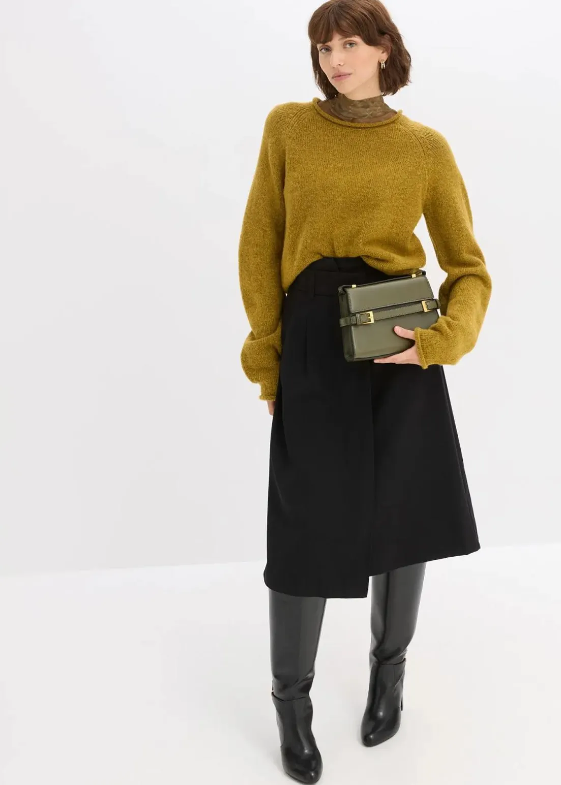 Midirock aus Viskose-Mix