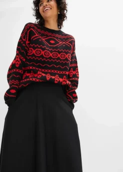 Midirock aus Viskose-Mix, kniebedeckend