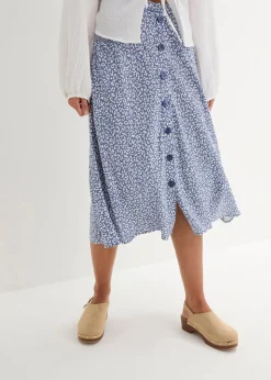 Midi-Viskoserock mit Taschen