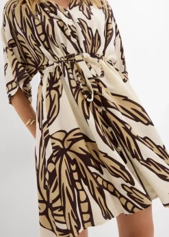 Minikleid mit Kimono-Ärmeln aus fließender Viskose