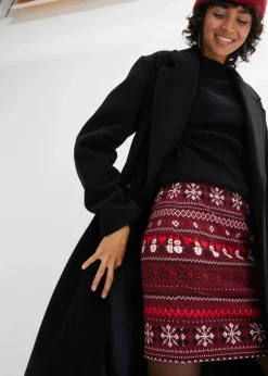 Minirock mit Norwegermuster aus Baumwoll-Elasthan-Mix