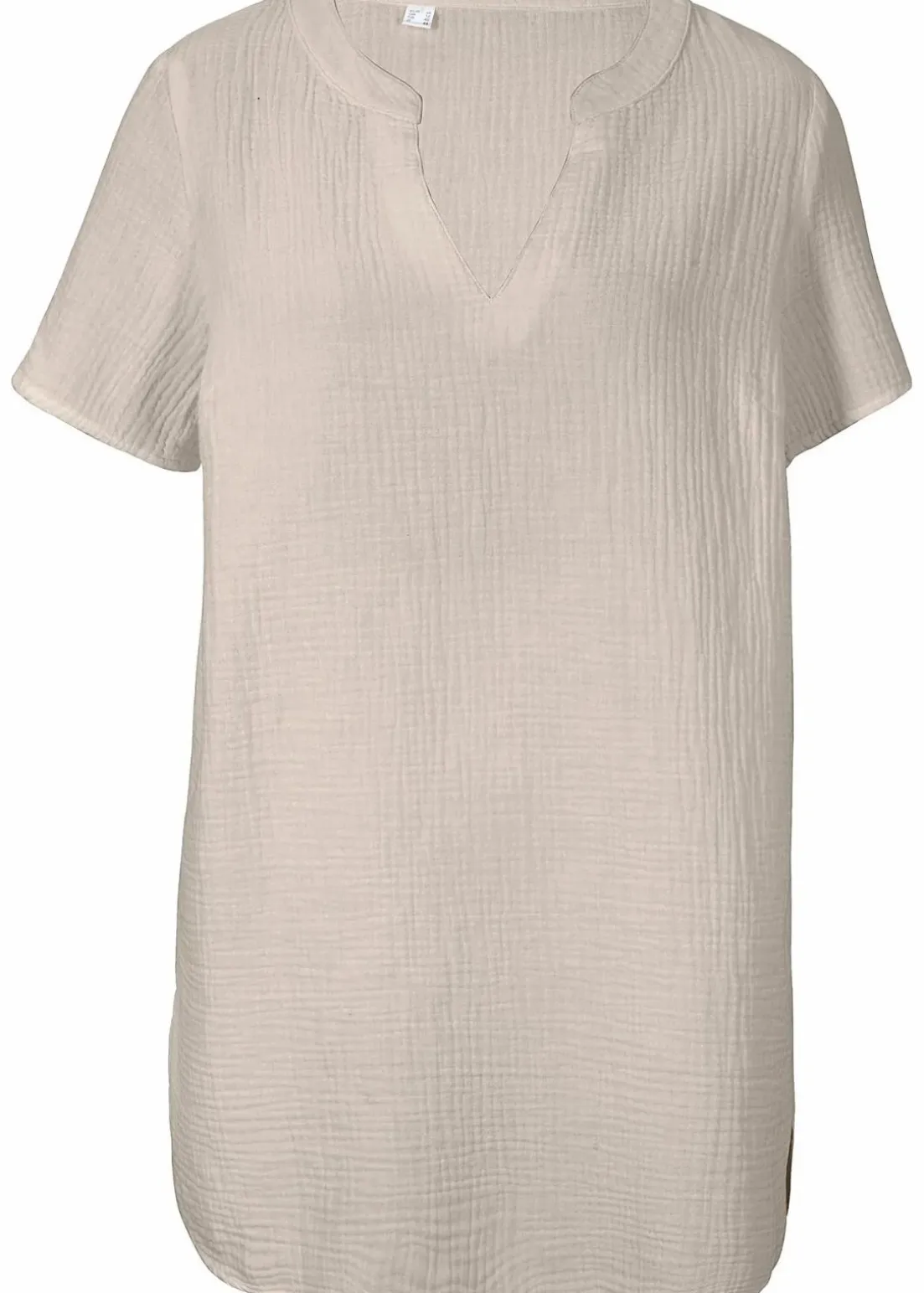 Musselin Long-Tunika aus reiner Baumwolle