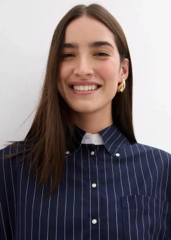 Nadelstreifenbluse aus Viskose-Mix