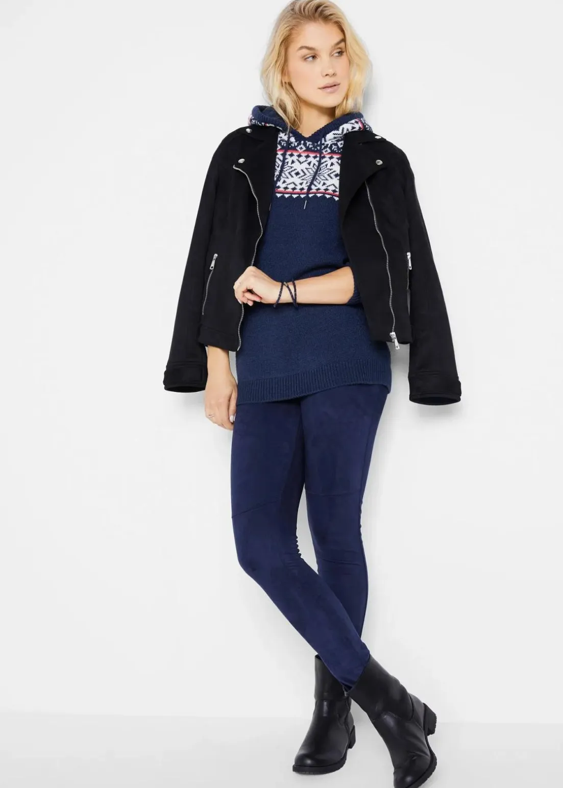 Norweger-Pullover mit Kapuze