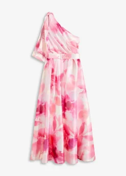 One-Shoulder-Kleid aus glänzendem Satin