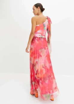 One-Shoulder-Kleid mit plissiertem Tüllrock