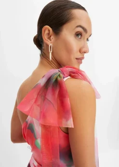 One-Shoulder-Kleid mit plissiertem Tüllrock
