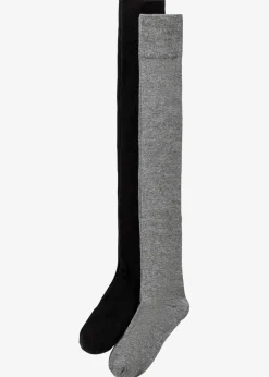Overknee Strümpfe mit Bio-Baumwolle (2er Pack)