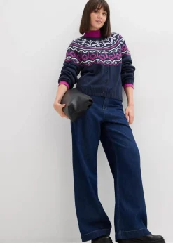 Oversize Norweger-Strickjacke