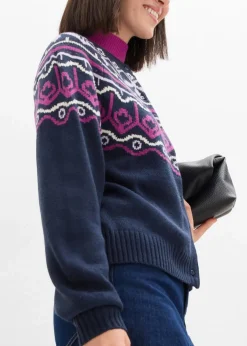 Oversize Norweger-Strickjacke