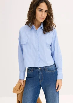Oversize-Bluse aus Baumwoll-Mix