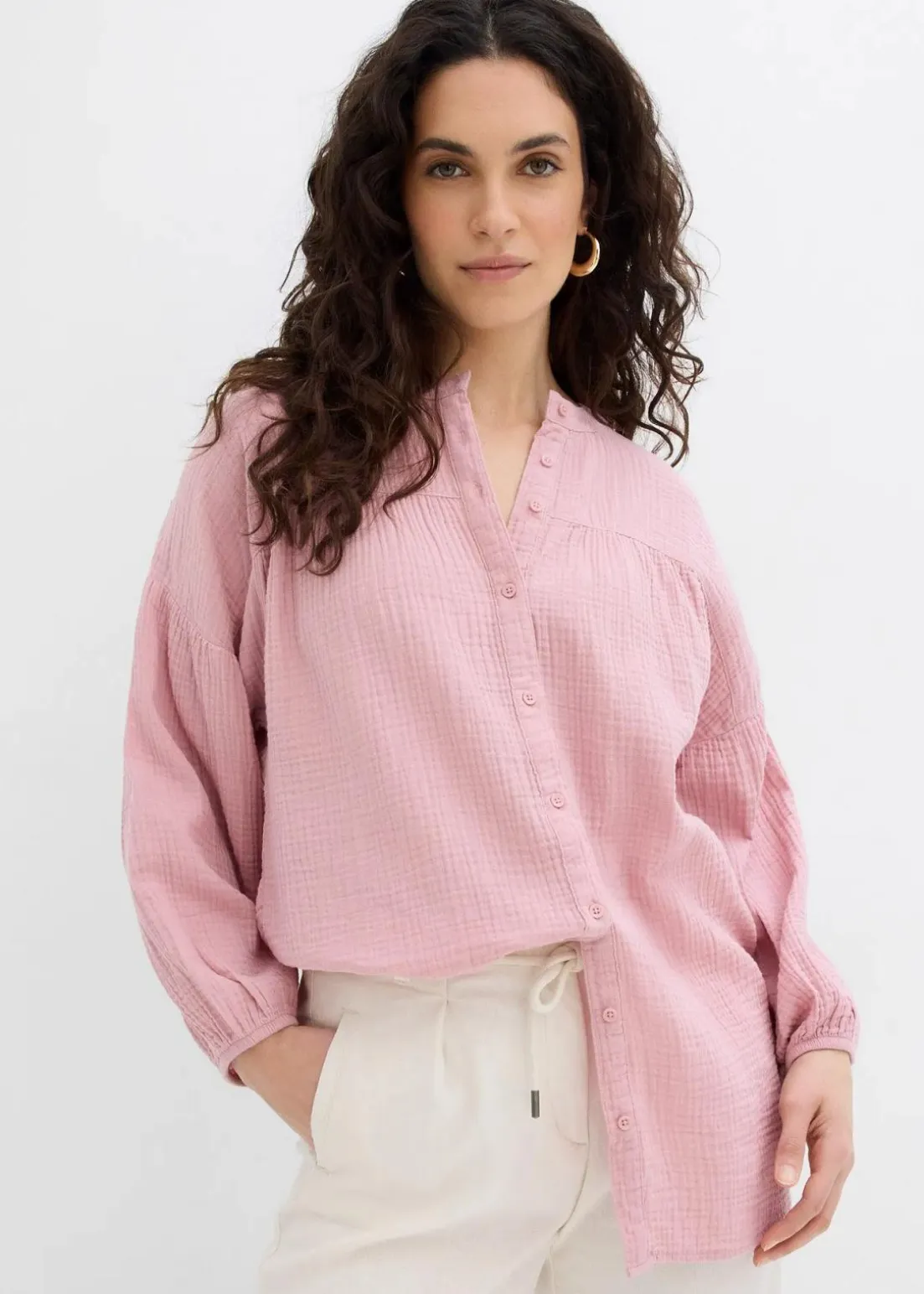 Oversize-Bluse aus Musselin