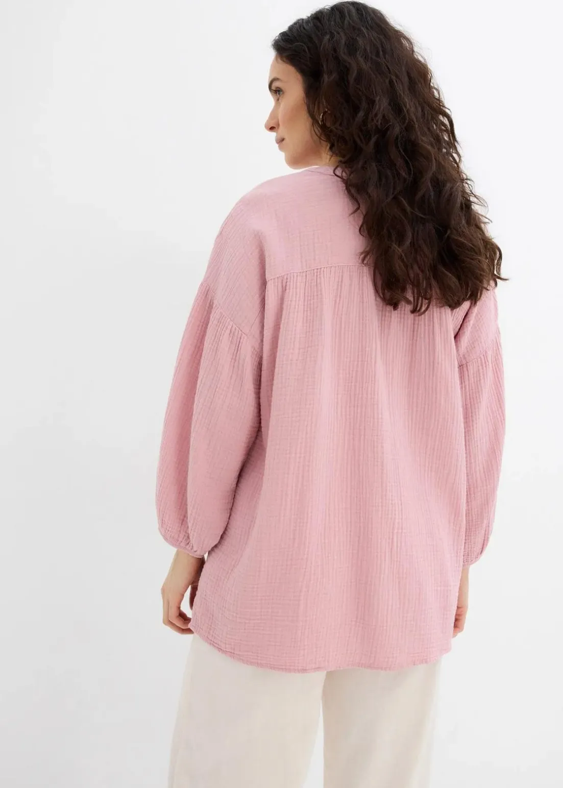 Oversize-Bluse aus Musselin