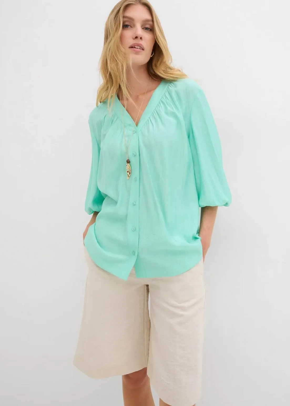 Oversize-Bluse aus softem Viskose-Mix