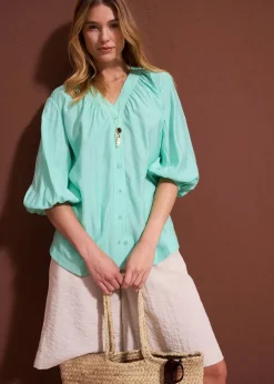 Oversize-Bluse aus softem Viskose-Mix