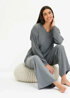Oversized Loungewear Hausanzug aus weicher Rippe