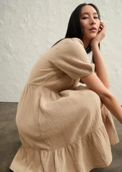 Oversized-Kleid aus Baumwoll-Musselin