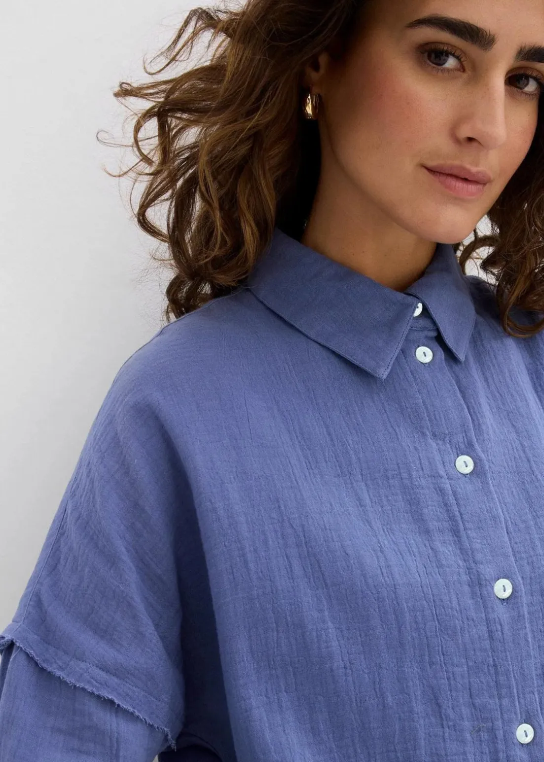 Oversize-Hemd aus luftigem Musselin