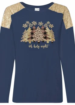 Oversize-Shirt mit Weihnachtsmotiv und schönen Pailletten