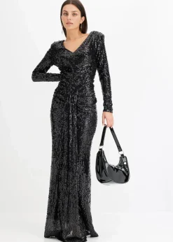 Paillettenkleid mit Drapierung