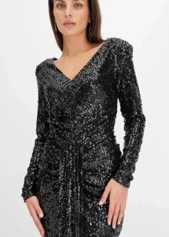 Paillettenkleid mit Drapierung