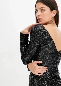 Paillettenkleid mit Drapierung