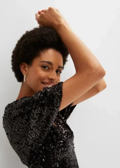 Paillettenkleid mit tiefem Ausschnitt