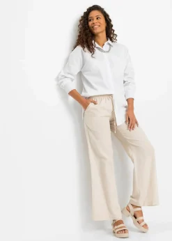 Palazzo-Hose aus luftigem Leinen-Mix