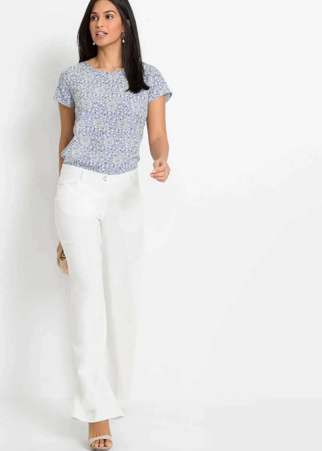 Palazzo-Hose aus luftigem Leinen-Mix