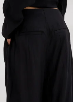 Palazzo-Hose aus strukturiertem Crinkle-Viskose-Mix