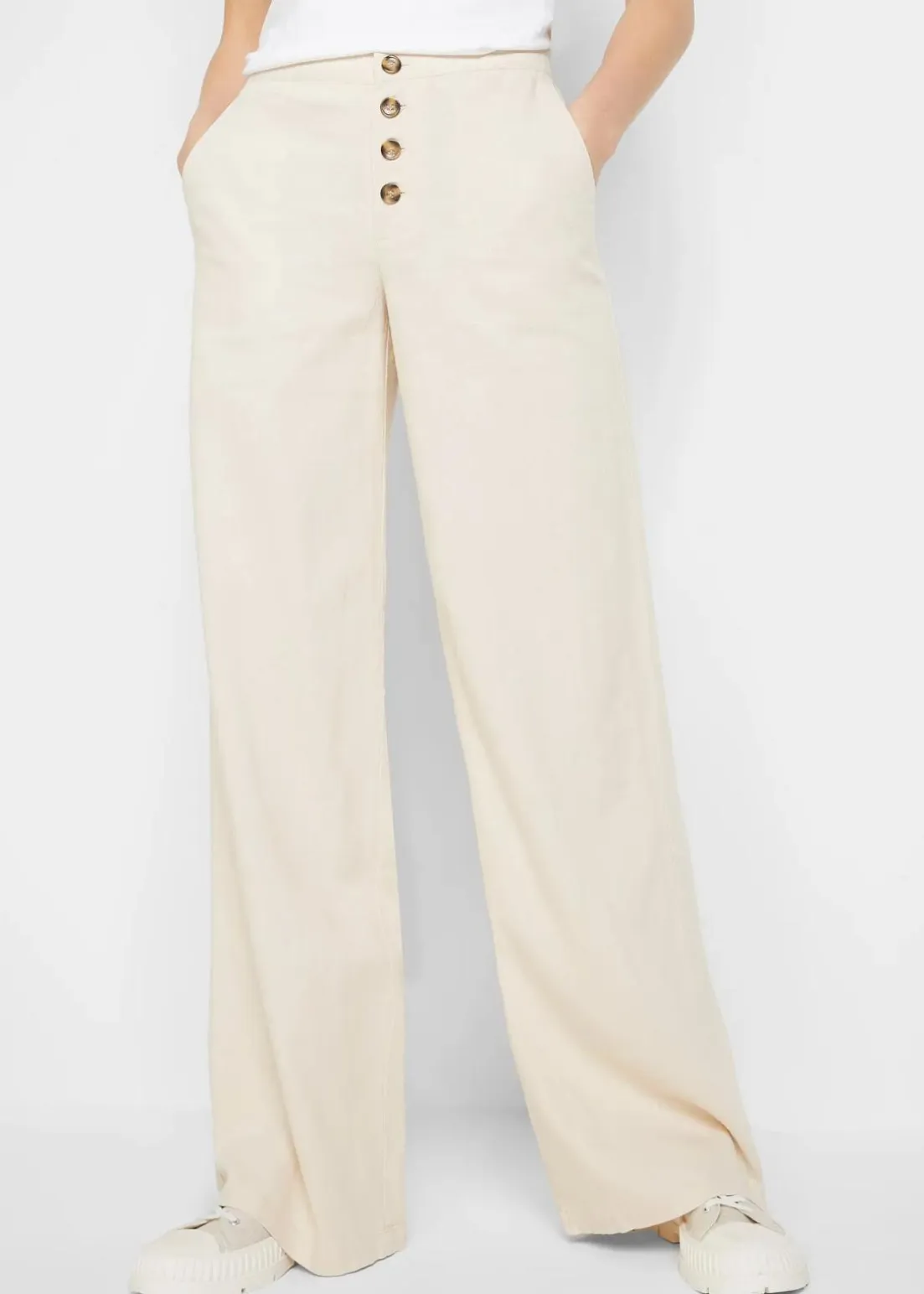 Palazzo-Hose mit Leinen