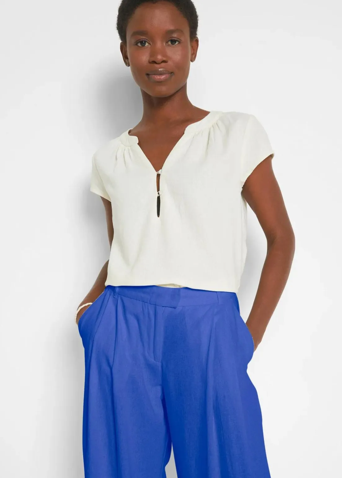 Palazzo-Hose mit Leinen, sehr weit geschnitten