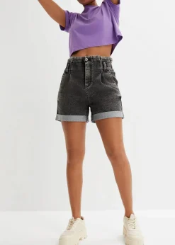 Paperbag Jeans-Shorts