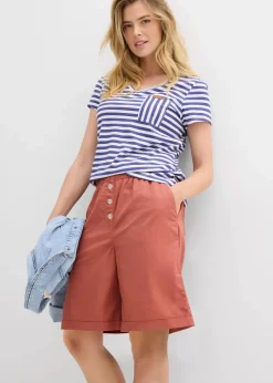 Papertouch-Bermuda aus Baumwoll-Mix