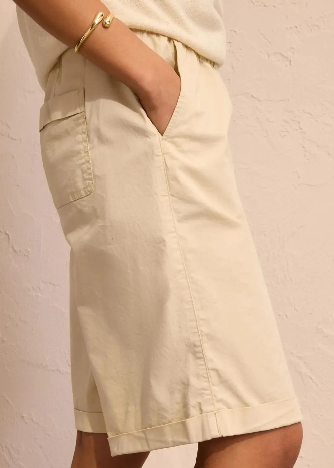 Papertouch-Bermuda aus Baumwoll-Mix