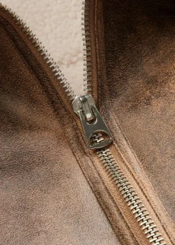 Pilotenjacke aus Lammfellimitat