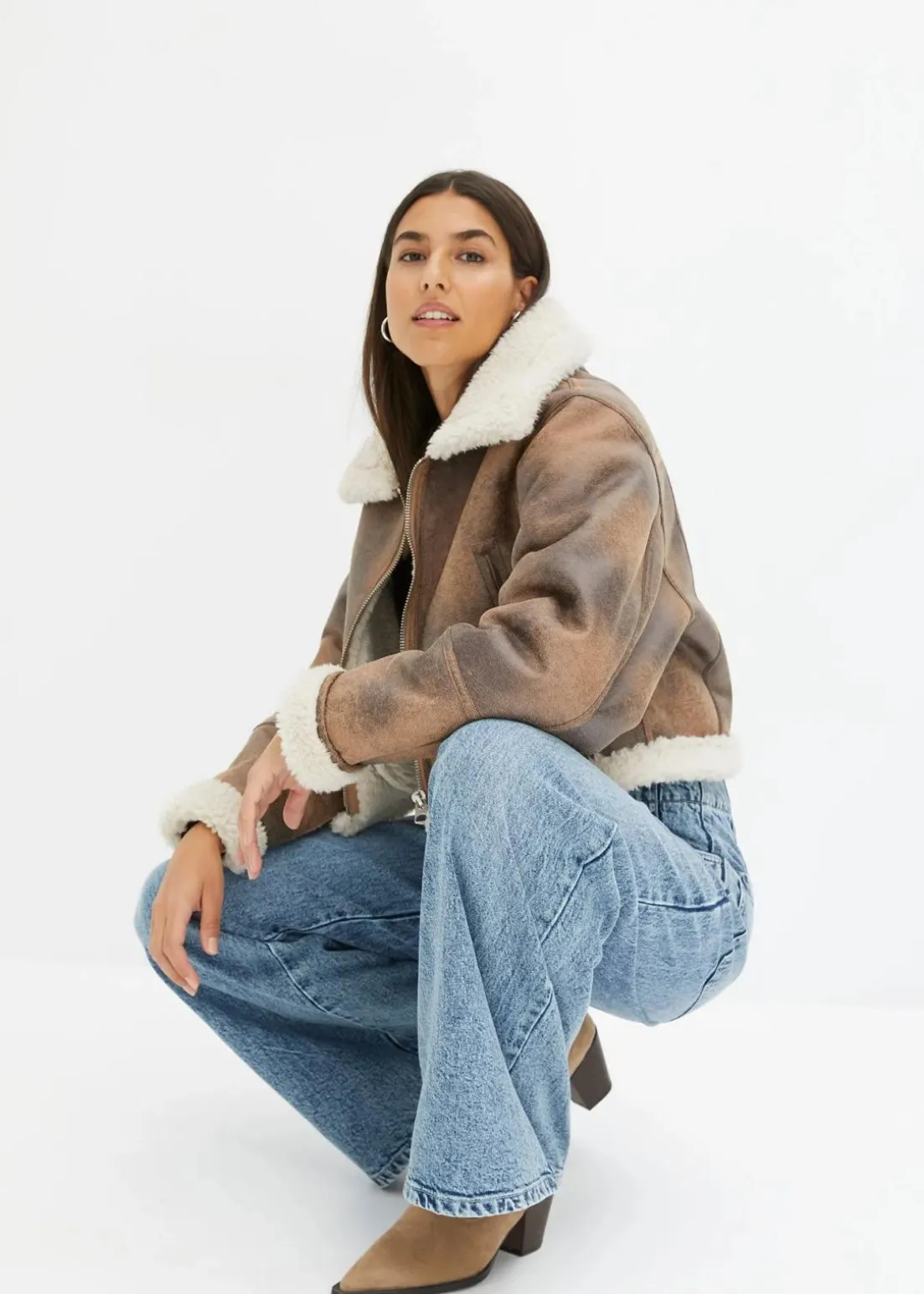 Pilotenjacke aus Lammfellimitat