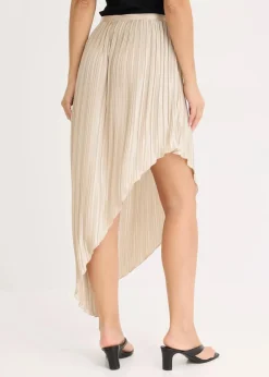 Plissée-Rock aus glänzendem Satin