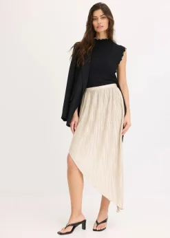 Plissée-Rock aus glänzendem Satin